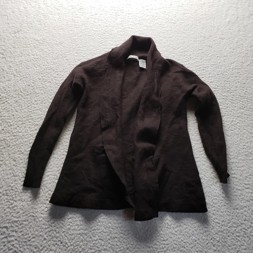 Autumn Cashmere Sweater Cardigan Womens Medium Brown V Neck Open Front Knit